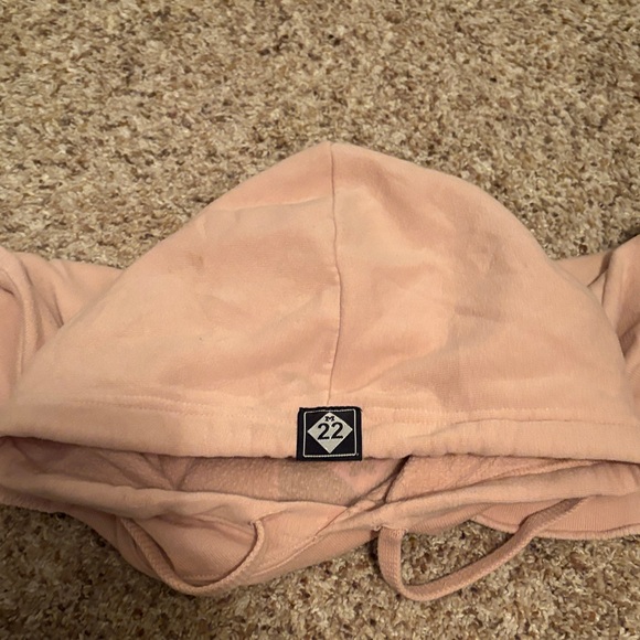 M22 Women's Tan Cropped Hoodie - Picture 6 of 7
